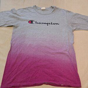 Champion Reverse Weave Pink Dip Dye T-Shirt Size L